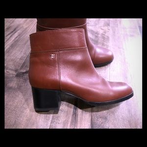 Chanel leather ankle boots
